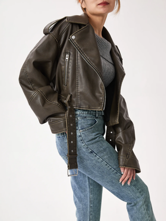 EB | Kurz Geschnittene Bikerjacke - Vintage & Stilvoll