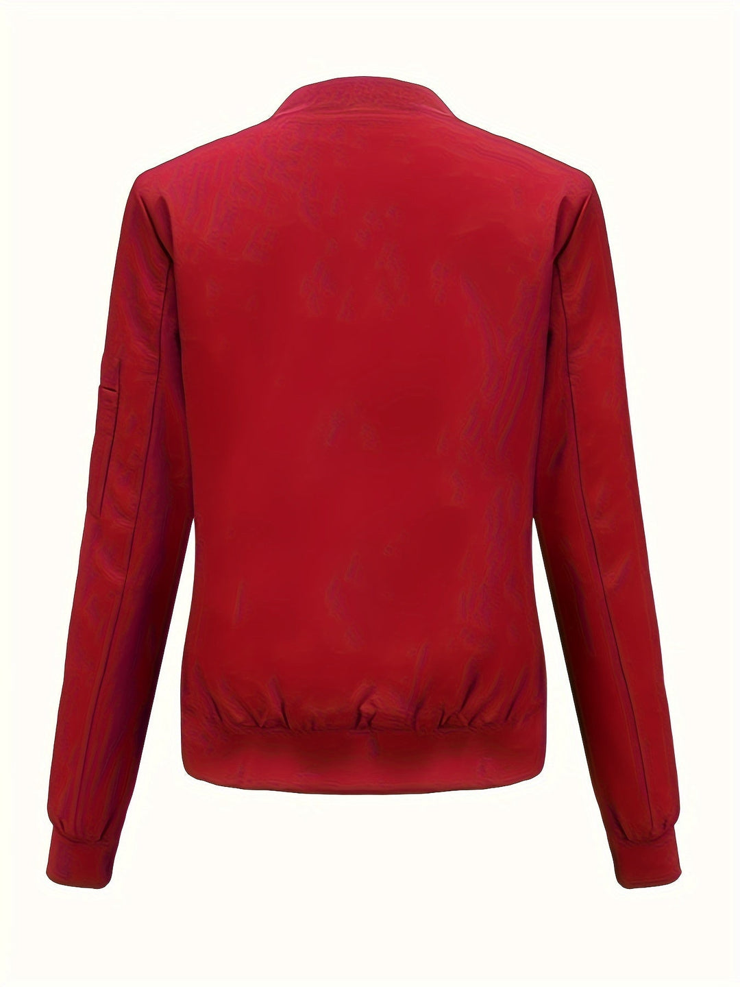 EB | Einfarbige Polyester-Bomberjacke mit Baseballkragen und Reißverschlusstasche