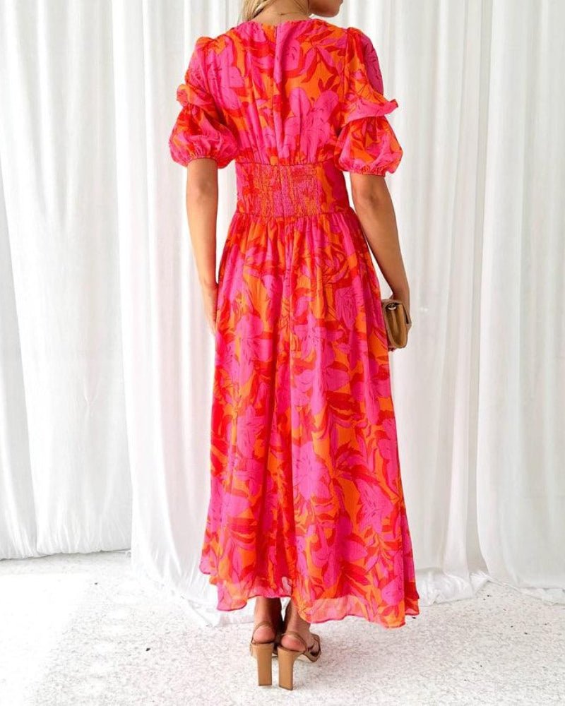 EB | Elegante Maxikleid In Rot Rosa