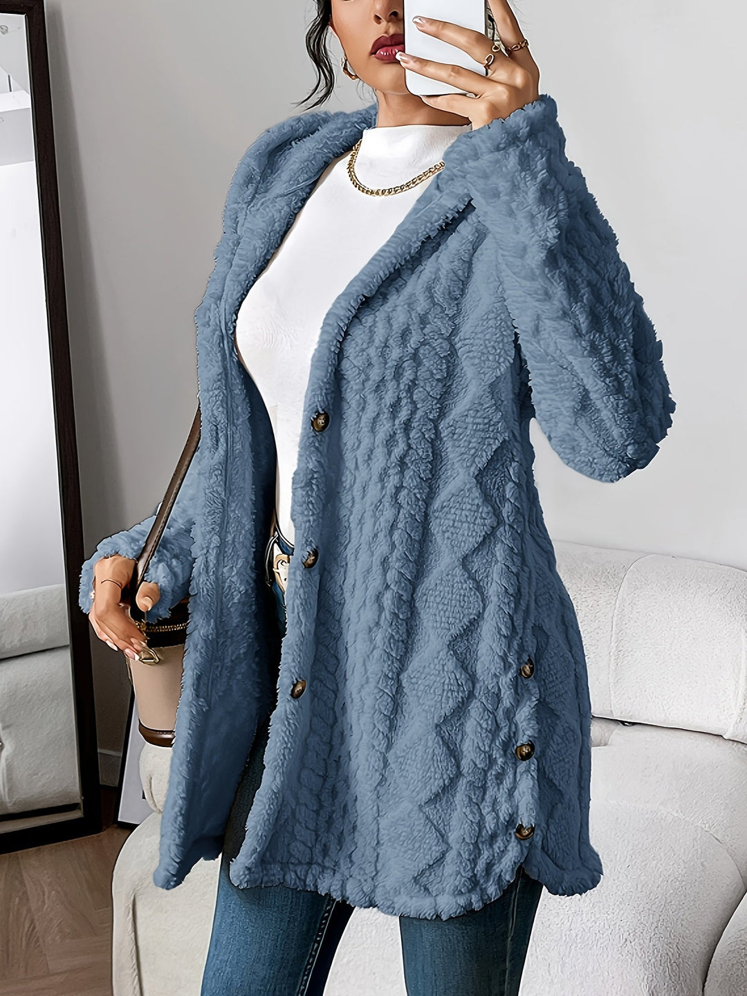 EB | Flauschige Teddy-Hoodie-Jacke