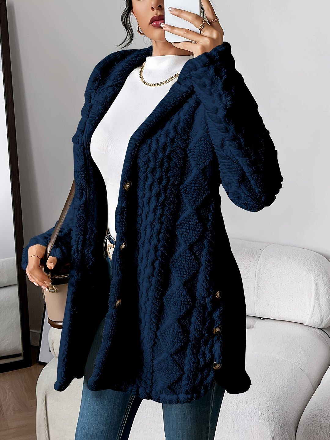 EB | Flauschige Teddy-Hoodie-Jacke