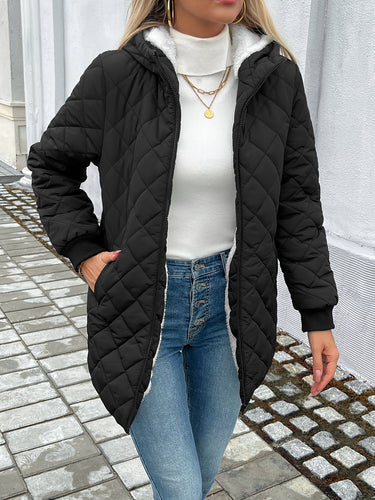 EB | Gepolsterte Puffy-Jacke mit Reißverschluss und Kunstfellfutter