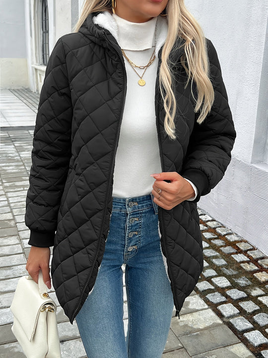 EB | Gepolsterte Puffy-Jacke mit Reißverschluss und Kunstfellfutter