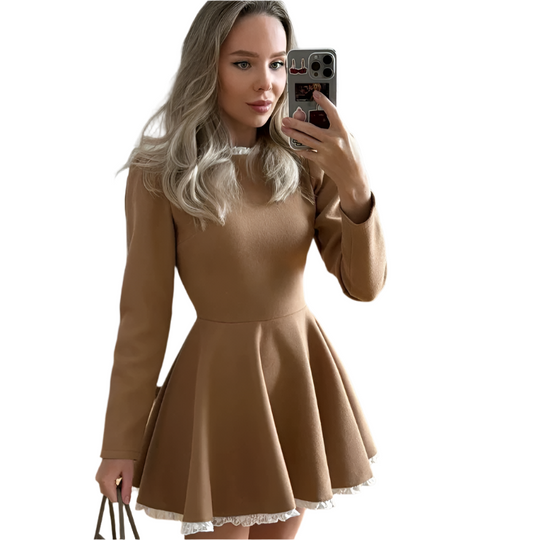 EB | Weibliche Spitzen A-Linien Mini Kleid