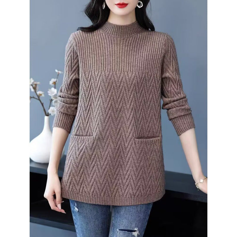 EB | Halber Rollkragenpullover für Damen in mittlerer Länge