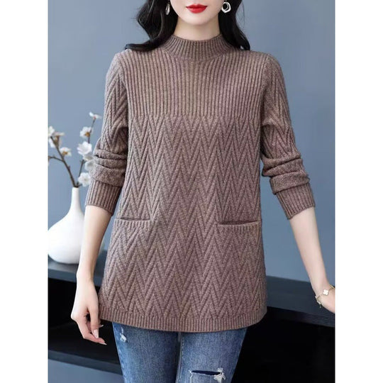 EB | Halber Rollkragenpullover für Damen in mittlerer Länge