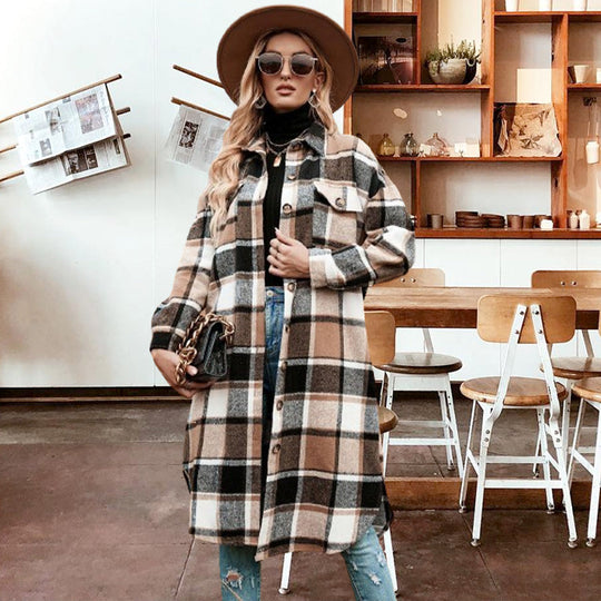 EB | Sophisticated Checkered Jacket For Women
