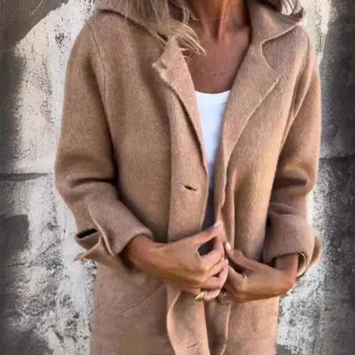 EB | Bequeme Mittellange Jacke mit Hochgeschlagenen Ärmel