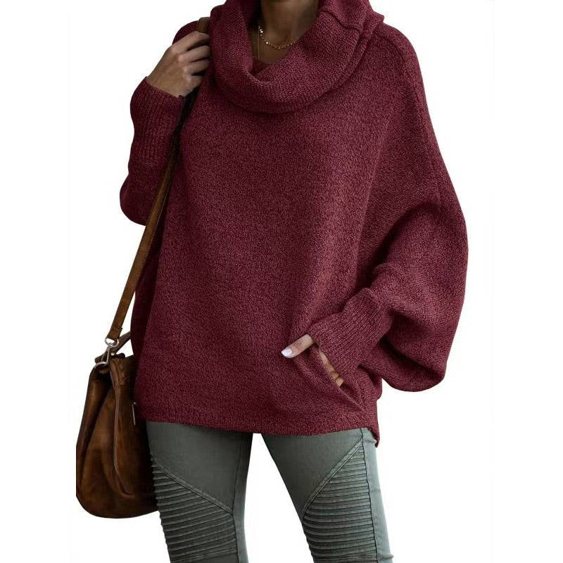 EB | Strickpullover mit Hohem Kragen Weich und Warm Perfekt für Herbst und Winter