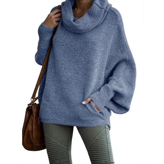EB | Strickpullover mit Hohem Kragen Weich und Warm Perfekt für Herbst und Winter