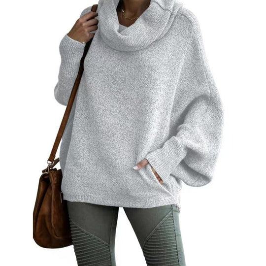 EB | Strickpullover mit Hohem Kragen Weich und Warm Perfekt für Herbst und Winter