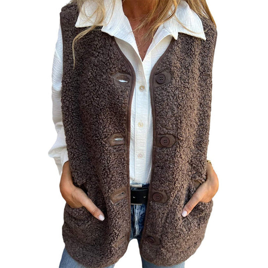 EB | Knopfjacke aus Weicher Wolle für Damen