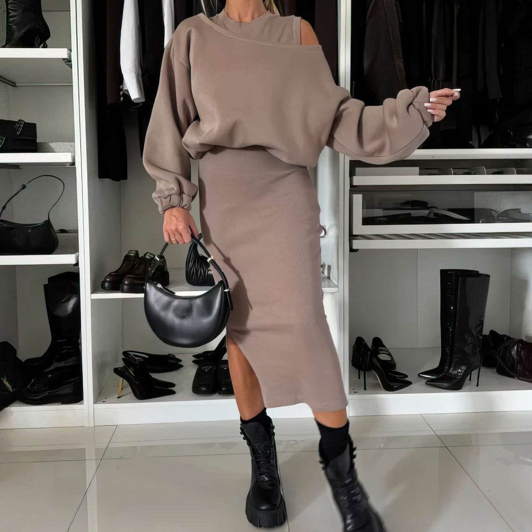 EB | Satz mit Cold Shoulder Top und Midi Rock