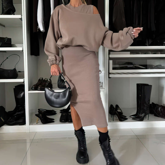 EB | Satz mit Cold Shoulder Top und Midi Rock
