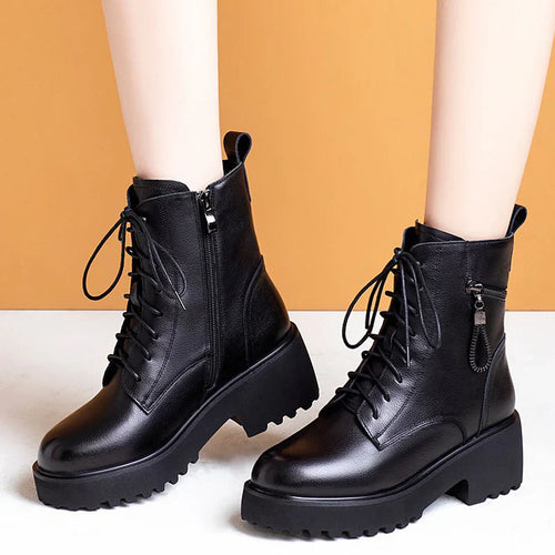 EB | Cozy Chic Damen Chunky Heel Pelzgefütterte Winterstiefel