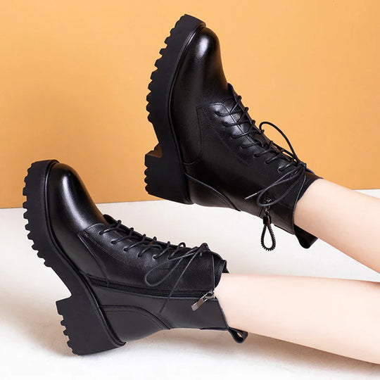 EB | Cozy Chic Damen Chunky Heel Pelzgefütterte Winterstiefel
