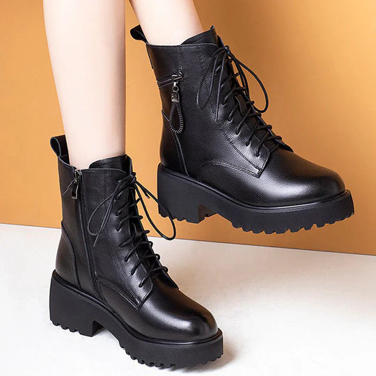 EB | Cozy Chic Damen Chunky Heel Pelzgefütterte Winterstiefel