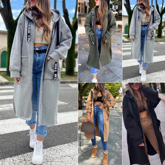EB | Langer Sweatshirt mit Kapuze