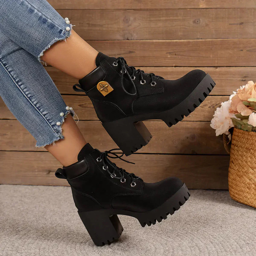 Modische Stiefeletten mit dicken Absätzen EB EB