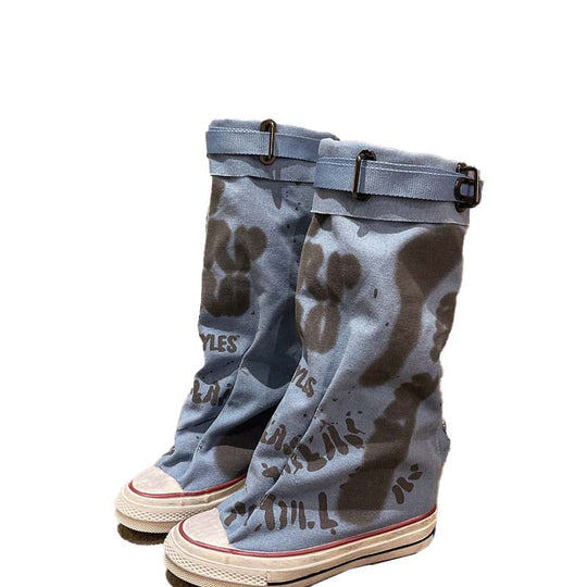 Modische Retro-Stiefel für Damen, flach & lässig EB EB