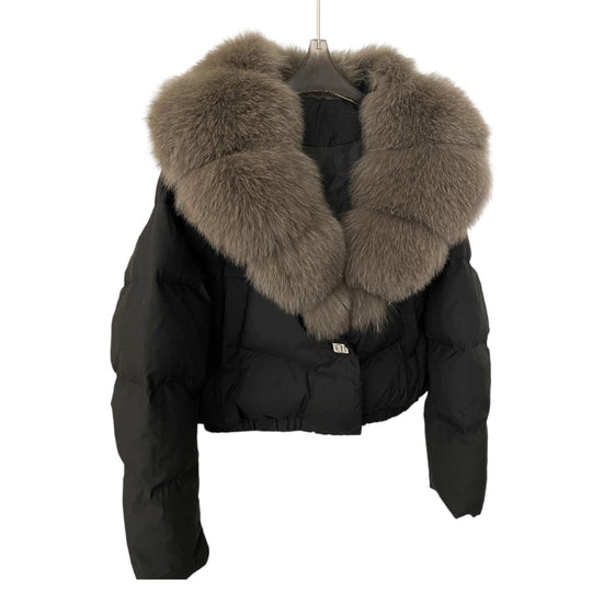 EB | Kurze Jacke mit Kunstfellkragen