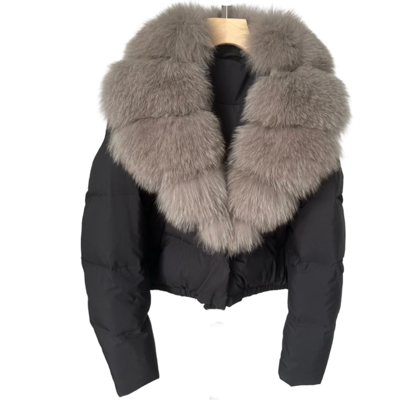 EB | Kurze Jacke mit Kunstfellkragen