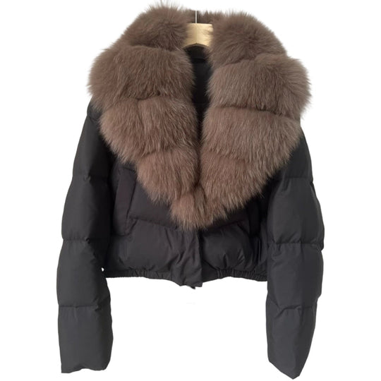 EB | Kurze Jacke mit Kunstfellkragen
