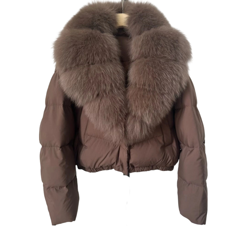 EB | Kurze Jacke mit Kunstfellkragen