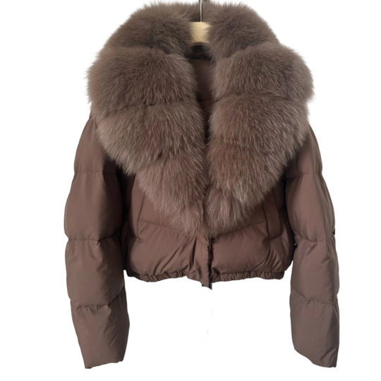 EB | Kurze Jacke mit Kunstfellkragen