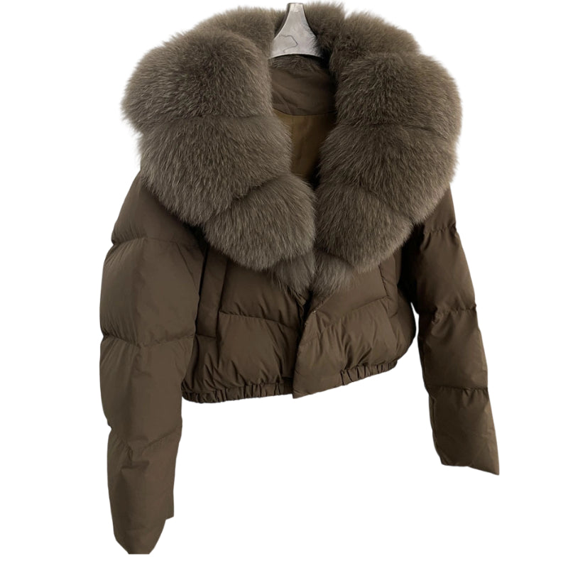 EB | Kurze Jacke mit Kunstfellkragen