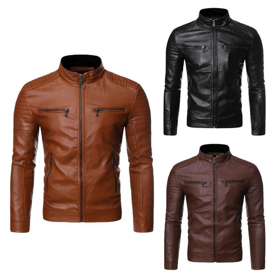 EB | Moderne Lederjacke mit Reißverschluss
