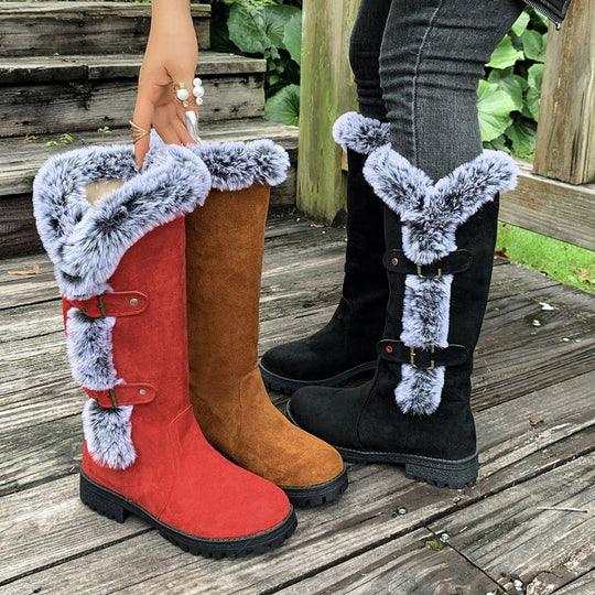 Gefütterte Mid-Calf Schneestiefel mit Kunstfell EB EB