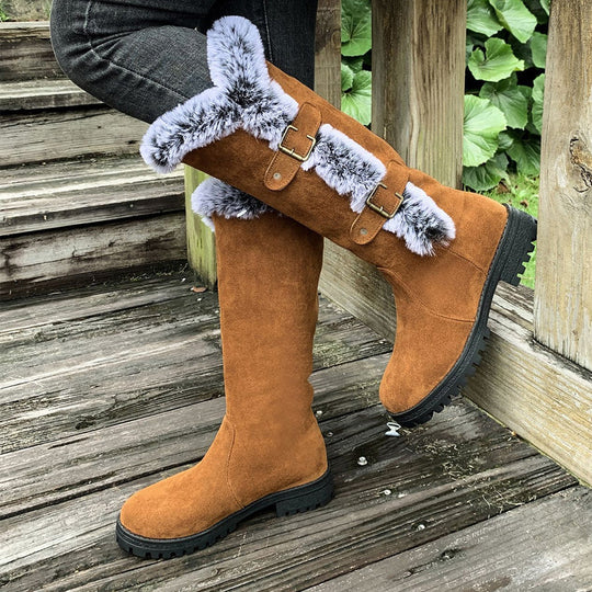 Gefütterte Mid-Calf Schneestiefel mit Kunstfell EB EB