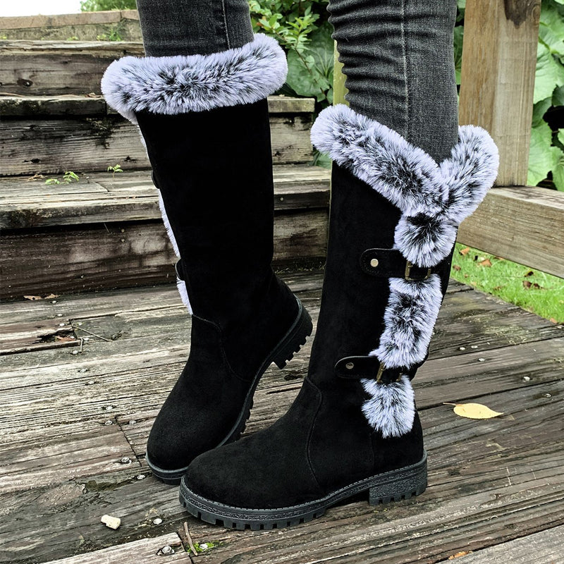 Gefütterte Mid-Calf Schneestiefel mit Kunstfell EB EB