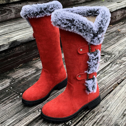 Gefütterte Mid-Calf Schneestiefel mit Kunstfell EB EB