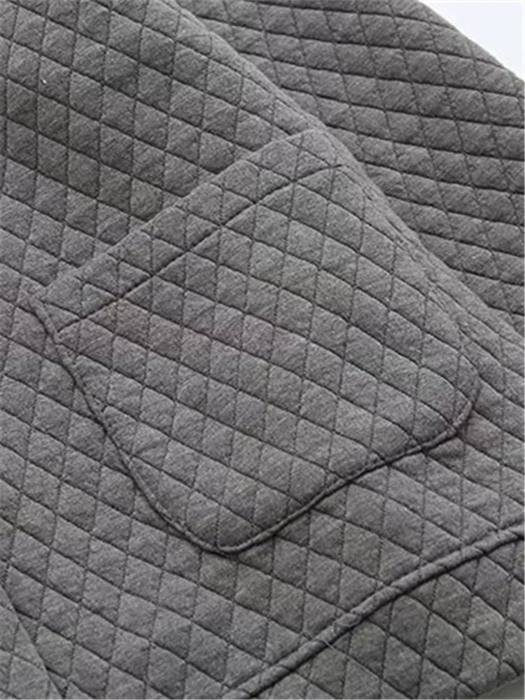 EB | Frühling Übergröße Karierte Strickjacke