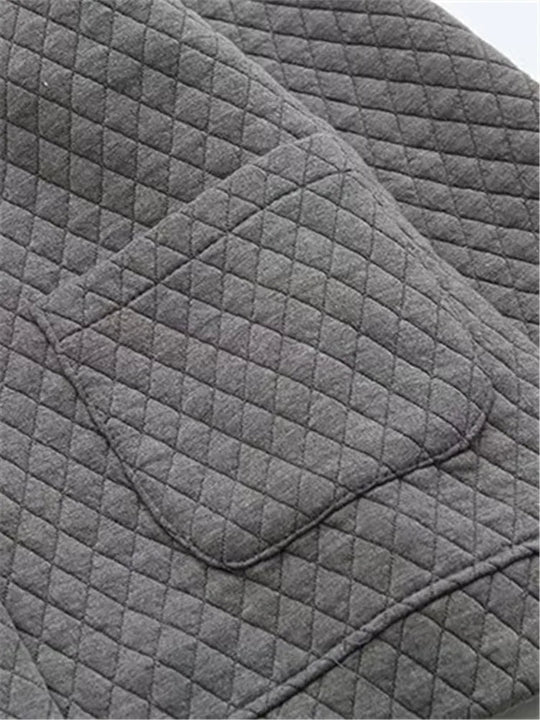 EB | Frühling Übergröße Karierte Strickjacke
