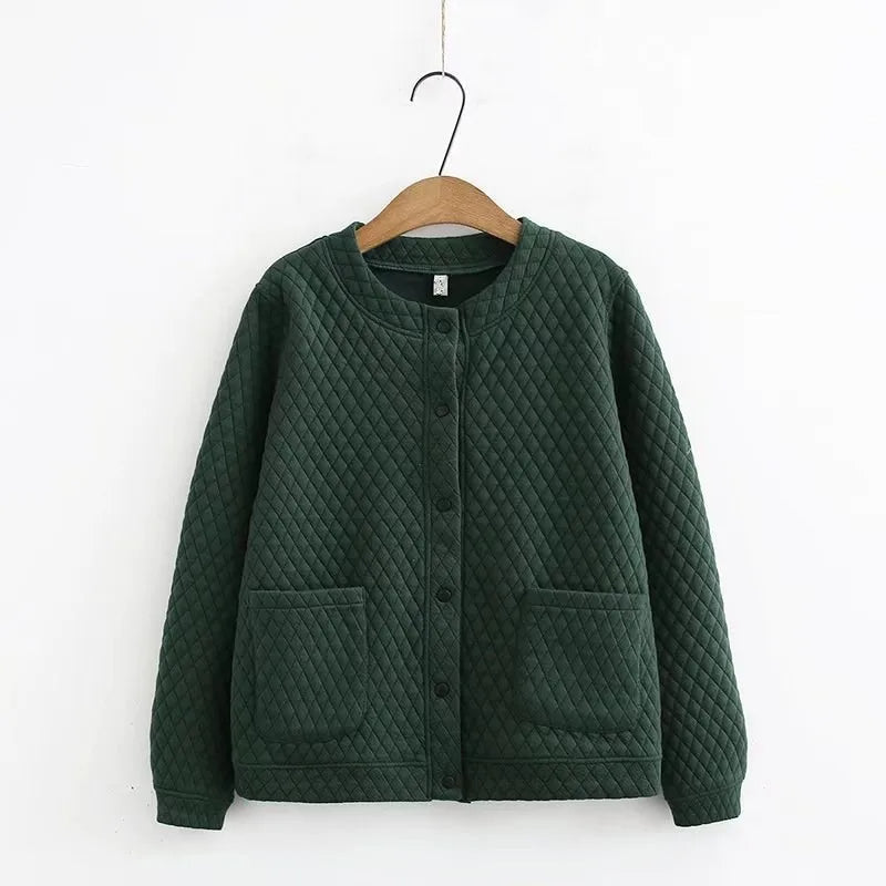 EB | Frühling Übergröße Karierte Strickjacke