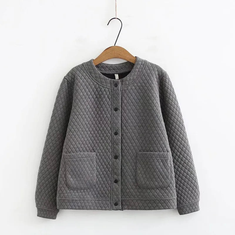 EB | Frühling Übergröße Karierte Strickjacke