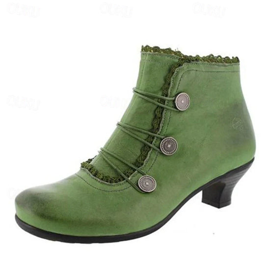 EB | Damen Viktorianische Schnür-Stiefeletten mit Spitzenbesatz