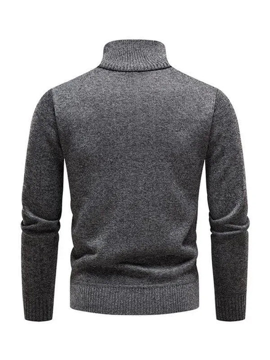 EB | Patchwork Reißverschluss Männer Rollkragenpullover