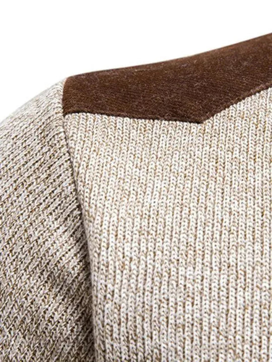 EB | Patchwork Reißverschluss Männer Rollkragenpullover