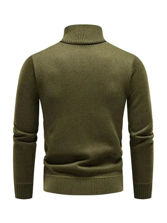 EB | Patchwork Reißverschluss Männer Rollkragenpullover