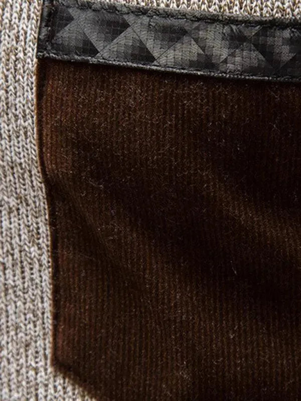 EB | Patchwork Reißverschluss Männer Rollkragenpullover