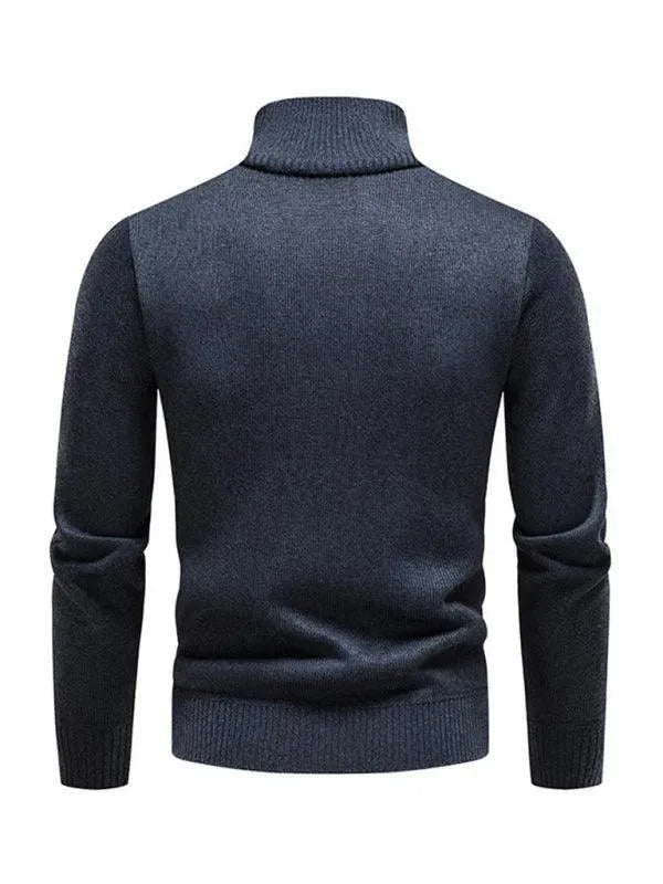 EB | Patchwork Reißverschluss Männer Rollkragenpullover
