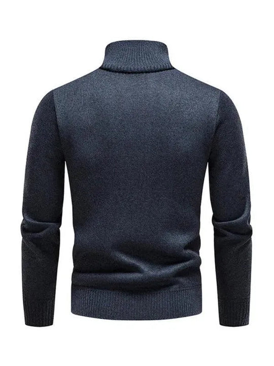 EB | Patchwork Reißverschluss Männer Rollkragenpullover