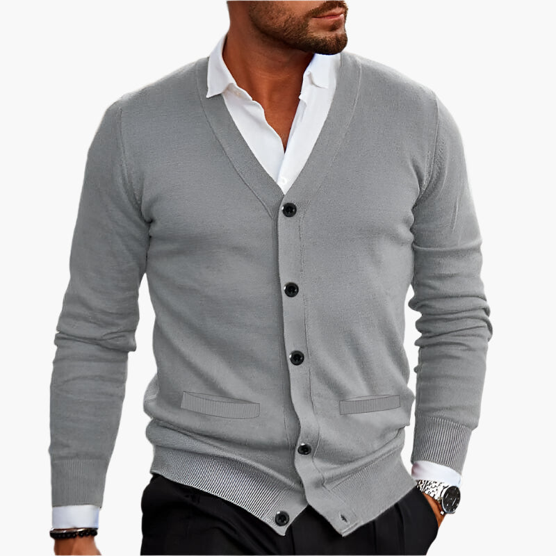 EB | Cardigan Klassisch Elegant - Business & Freizeit Strickjacke mit V-Ausschnitt