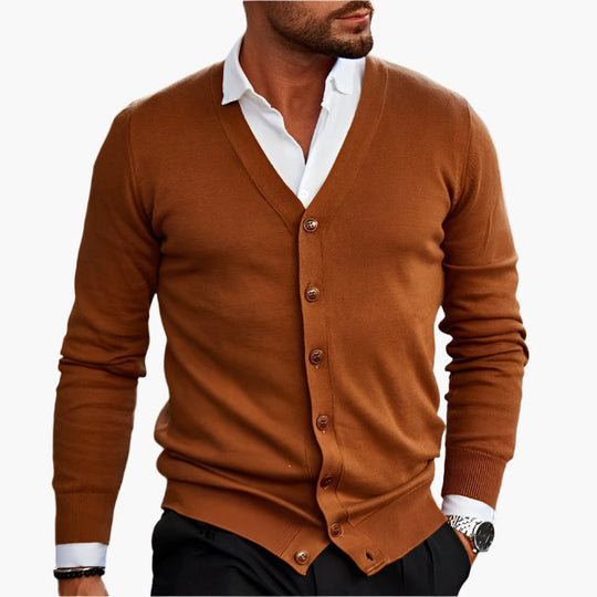EB | Cardigan Klassisch Elegant - Business & Freizeit Strickjacke mit V-Ausschnitt