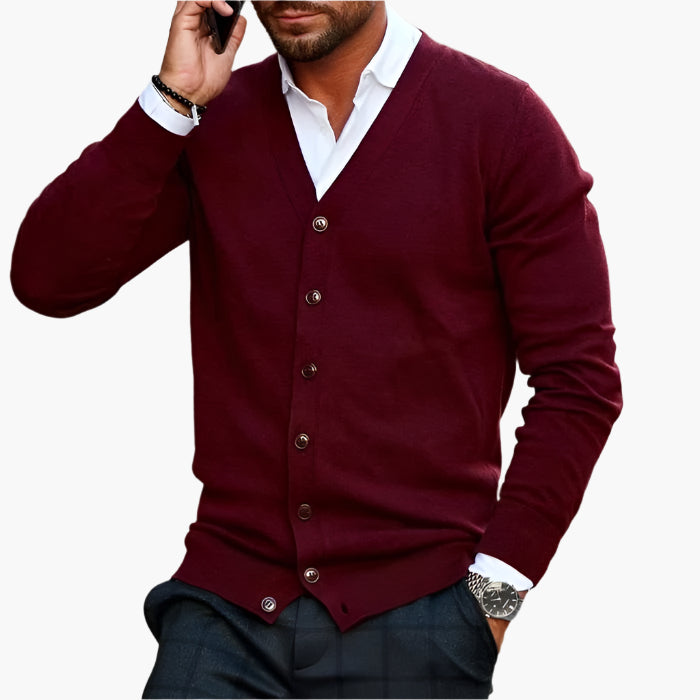 EB | Cardigan Klassisch Elegant - Business & Freizeit Strickjacke mit V-Ausschnitt