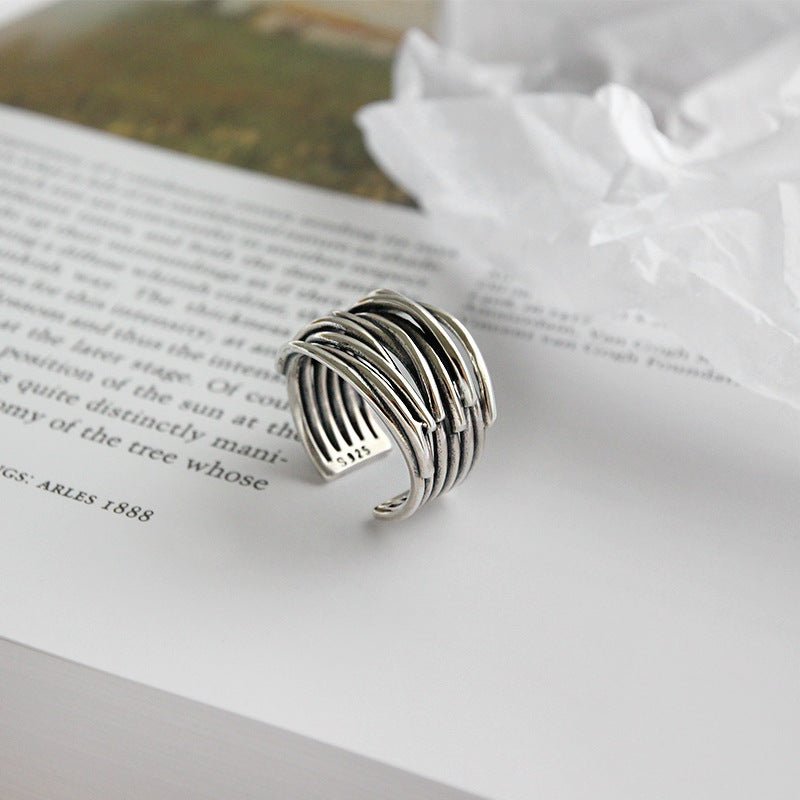 EB | Silber Verstellbarer Ring In Lagen